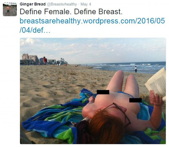米国女子坚持裸胸3年，称赤裸上身会增强女性信心！