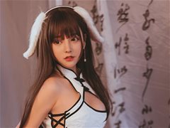 美女主播过期米线线喵-白色旗袍