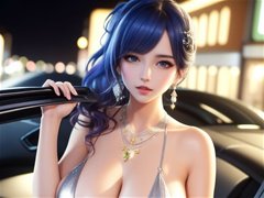 性感奔放的AI香车女郎巨乳S曲线深夜诱惑