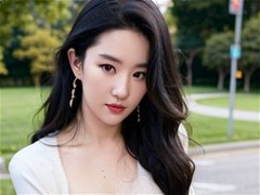 清纯美丽的AI换脸学妹公园休闲露出