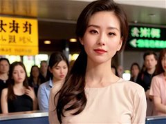 白色小礼服的AI换脸美女优雅美丽